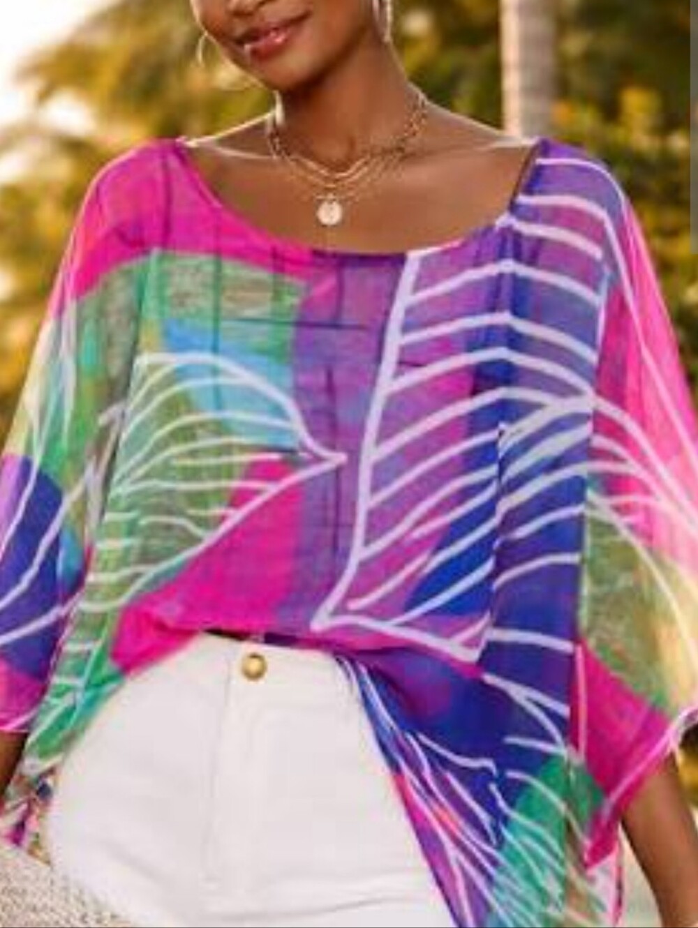 Escada Sport Multicolor V Neck Top